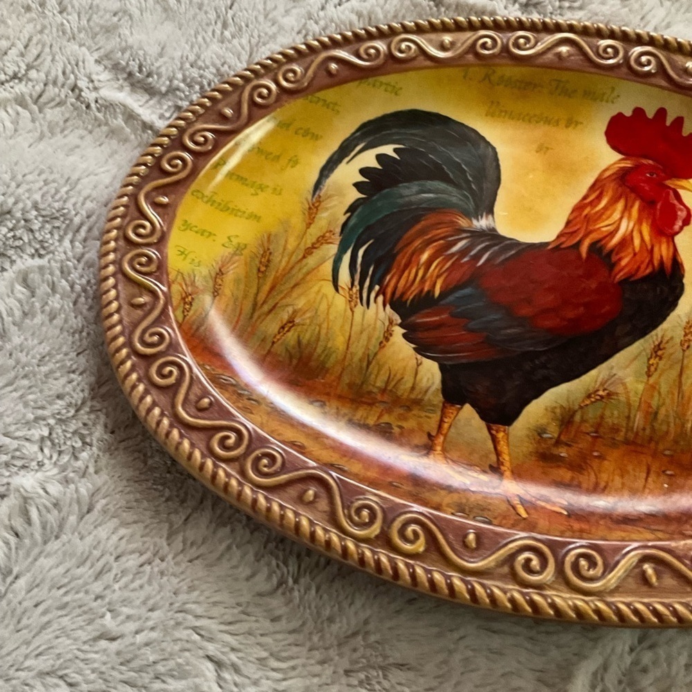 Rooster Platter 13 x 10 - Picture 2 of 7